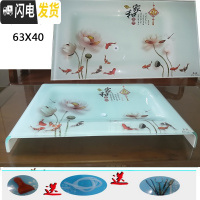 三维工匠2020家用玻璃茶盘长方形钢化玻璃茶盘套装茶台茶海盘陶瓷琉璃 咖啡色精品家和63茶具