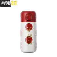 三维工匠小巧日系水杯子316不锈钢学生可爱简约水瓶女便携网红保温杯定制 红波点-320