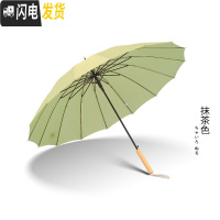 三维工匠日系简约透明长柄雨伞女s大号晴雨两用网红自动森系复古直杆轻奢