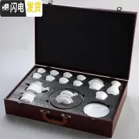 三维工匠白瓷功夫茶具套装家用手工白玉瓷陶瓷茶壶盖碗茶杯整套 3号+礼盒包装