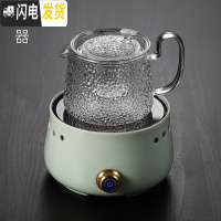 三维工匠全自动电陶炉煮茶器套装家用普洱黑茶可煮玻璃蒸煮茶壶蒸汽煮茶炉 锤纹亮彩壶白+哥窑乳白陶瓷炉茶具