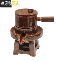 三维工匠石磨半自动功夫茶具套装陶瓷家用创意简约懒人泡茶器防烫茶壶茶海 万古红泡茶器