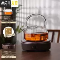 三维工匠可高温玻璃烧水壶 家用茶壶过滤泡茶壶提梁壶 电陶炉煮茶功夫茶具 透明把提梁壶+猫眼电陶炉