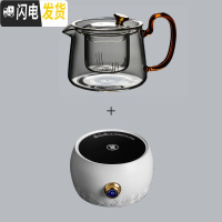 三维工匠家用全自动电陶炉煮茶器玻璃烧水壶日式陶瓷茶炉泡茶套装 s566琥珀煮茶壶+祥云电陶炉·白茶具
