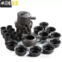 三维工匠 家用茶具套装现代石磨陶瓷茶壶功夫茶杯半全自动懒人泡茶器 20禅龙紫砂石磨自动茶具10杯+闻香杯