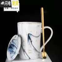 三维工匠马克杯带盖勺创意潮流个性情侣办公室女咖啡喝水杯家用陶瓷杯子男 (灰色)10月-石纹星座(天蝎)咖啡器具