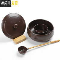 三维工匠陶瓷煮茶壶带盖黑白茶普洱烧茶炉家用分茶器电陶炉复古茶具煮茶器 棕色仿古煮茶壶