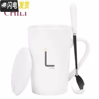 三维工匠陶瓷马克杯带盖勺杯子创意个性潮流情侣咖啡杯男女牛奶杯家用水杯 姓——经典灰带盖(送杯勺)咖啡器具