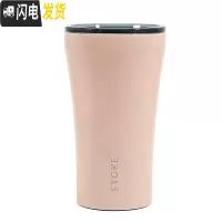 三维工匠双层保温水杯车载不锈钢便携咖啡杯随行杯带盖随身陶瓷杯子 象牙黄-340免费刻字咖啡器具