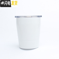 三维工匠304不锈钢双层儿童水杯牛奶杯幼儿园小学生防摔吸管带盖咖啡杯子 白色260咖啡器具