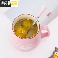 三维工匠天天蓝胖子马克杯创意咖啡杯陶瓷杯带盖勺杯子简约水杯早餐杯 机器猫+早餐杯灰色带盖专属勺咖啡器具