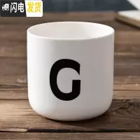 三维工匠陶瓷北欧英文字母创意姓氏咖啡厅装饰无手柄情侣漱口马克茶is水杯 字母杯:G款[级款]咖啡器具