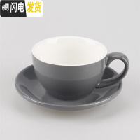 三维工匠精美复古套装杯杯子套具咖啡杯 欧式小风格韩版单人下午茶 亮光灰色300杯碟咖啡器具