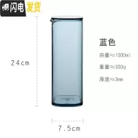 三维工匠可高温凉水壶家用 防爆防摔加厚PC冷水壶带盖果汁壶塑料扎壶餐厅 透明蓝色PC壶1