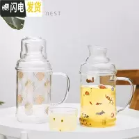 三维工匠好巢ins风北欧玻璃冷水壶大容量家用凉水壶防爆可高温可放冰箱 珊瑚粉款