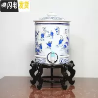 三维工匠大容量陶瓷冷水壶可高温带龙头餐厅陶瓷茶水桶凉水壶果汁桶饮料桶 8童子