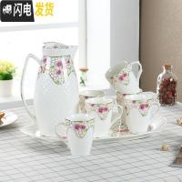 三维工匠DC家用水具套装陶瓷茶杯冷水壶套装可高温杯子套装家用客厅水杯具 鸟语花香