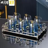 三维工匠欧式水壶大容量玻璃冷水壶可高温创意家用客厅凉水壶凉水杯子套装 6杯子+1轻奢小托盘+配送6勺子[328]