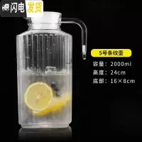 三维工匠亚克力pc八角壶扎壶冷水壶耐热塑料凉水壶透明果汁壶啤酒扎杯 5号条纹壶2(带盖)8255