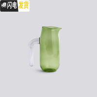 三维工匠 玻璃水壶 彩色/透明硅硼玻璃耐热水壶冷水壶餐饮具 绿色大号凉水壶