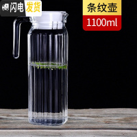 三维工匠凉水壶玻璃冷水壶家用耐热 温白开水壶果汁扎壶大容量鸭嘴壶套装 条纹壶