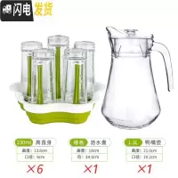 三维工匠冰水壶耐热高温防爆盛冰水储冷水壶玻璃晾凉茶凉白开水瓶冷热水杯 鸭嘴壶+6只230直身杯+沥水盘凉水壶