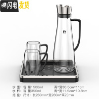 三维工匠冷水壶玻璃可高温家用玻璃水壶大容量扎壶玻璃防爆凉水 Pro-Wedge冷水壶+OVA-CUP杯*2+Te凉水壶