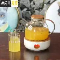 三维工匠大容量玻璃冷水壶套装家用加厚防爆凉水茶壶耐热高温水杯水具套装 1壶+2直身杯250+陶瓷炉凉水壶