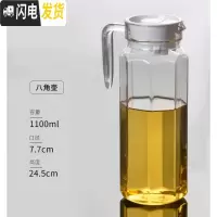 三维工匠玻璃扎壶 耐热可高温 红酒果汁饮料大扎壶冷水壶 酒吧调酒ktv专用 冷水壶-八角大1.1凉水壶