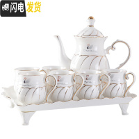 三维工匠凉水壶陶瓷家用套装北欧水杯水壶可高温开水凉水日式瓷冷水壶大号 天鹅款冷水壶+6杯勺+高脚盘