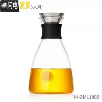 三维工匠冷水壶玻璃耐热高温防爆家用大容量凉白开水瓶透明扎壶果汁壶套装 1800(加厚款)凉水壶