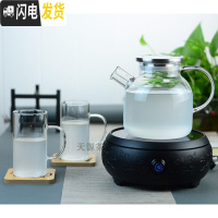 三维工匠冷水壶玻璃耐热高温家用防爆凉水壶大容量扎壶凉白开水杯茶壶套装 1600不锈钢盖壶特厚