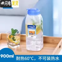 三维工匠家用冷水壶大容量塑料凉开水杯 可放冰箱耐热高温泡茶壶 可放温水900蓝盖凉水壶