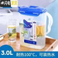 三维工匠家用冷水壶大容量塑料凉开水杯 可放冰箱耐热高温泡茶壶 可放热水3.0凉水壶