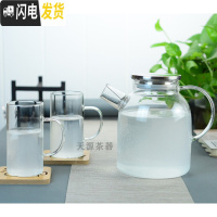 三维工匠冷水壶玻璃耐热高温家用防爆凉水壶大容量扎壶凉白开水杯茶壶套装 1600不锈钢盖壶+4杯杯子款式可留言