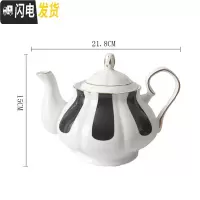 三维工匠复古墨绿色仿搪瓷凉水壶水杯餐厅家用拍摄道具玄关摆件 黑色条纹茶壶