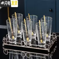 三维工匠北欧玻璃冷水壶套装家用客厅凉水壶水杯可高温创意凉开水壶凉水杯 玻璃杯6只+1小托盘[322]配送6勺