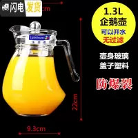三维工匠冷玻璃凉水壶耐热水壶凉水杯扎壶可高温大容量家用防爆 1.3企鹅壶