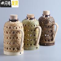 三维工匠竹编热水壶家用老式暖水壶玻璃内胆复古开水壶茶室保温瓶竹编暖壶 竹黄1.6金星白胆+竹编盖