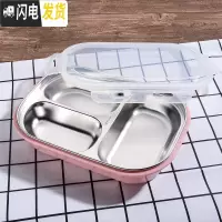 三维工匠小学生保温饭盒可加热保温饭盒可微波饭盒便当盒分格餐盒保温饭盒 北欧粉三格(不带餐具)