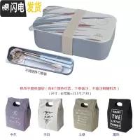 三维工匠北欧ins分格便当盒莫兰迪色微波炉饭盒上班带饭健身午餐盒打饭盒 蓝+餐具+帆布手提保温袋