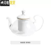 三维工匠日式陶瓷玻璃蜡烛水果茶壶英式下午茶茶具欧式花茶杯套装花茶茶具 瑜伽猪-玻璃壶