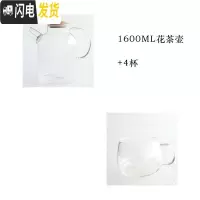 三维工匠欧式大容量玻璃花茶具套装家用蜡烛底座加热花茶壶过滤水果泡茶壶 1600花茶壶+杯×4