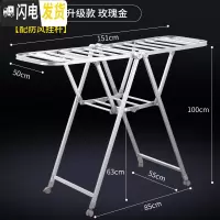 三维工匠晾衣架落地折叠室内室外阳台婴儿凉晒衣架铝合金晾衣杆晒被子 [1.51米]大号升级款珍珠银(配防风挂晾衣架配件