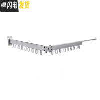 三维工匠折叠晾衣架卫生间阳台外室内推拉隐形晾衣杆家用挂壁式晾衣架 银色[豪华款]0.60--1.68米18个防风钩