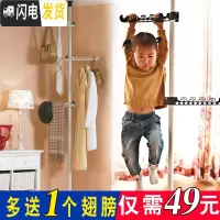 三维工匠顶天立地阳台晾衣架落地伸缩单杆室内升降不锈钢简易免打孔衣架晒 不锈钢单杆折叠3个灰翅膀(微调底座) 中