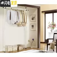 三维工匠顶天立地衣架晾衣架落地伸缩挂衣架简易家用免打孔卧室阳台晾衣杆 2立1横加宽