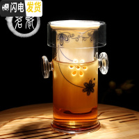 三维工匠耐热加厚玻璃红茶泡冲茶器陶瓷不锈钢内胆过滤泡茶壶普洱茶具茶杯 红茶[泡茶器]玲珑青花得意