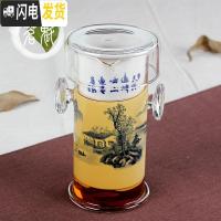 三维工匠耐热加厚玻璃红茶泡冲茶器陶瓷不锈钢内胆过滤泡茶壶普洱茶具茶杯 红茶[泡茶器]釉中山水