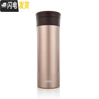 三维工匠不锈钢高真空大口径 带茶漏茶杯 保温保冷杯550 TCMA-550 棕色CAC保温杯